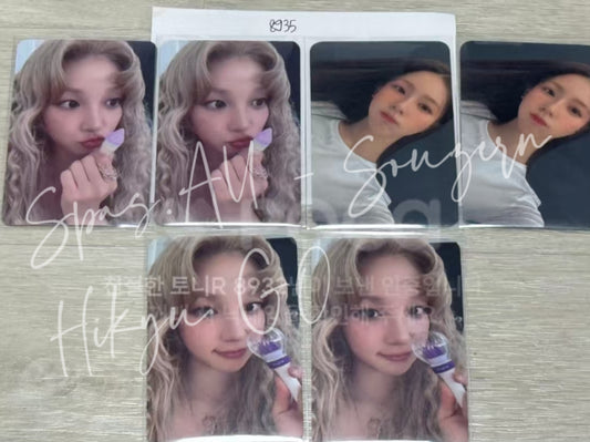 Top left Cubistory Cafe card Yuqi 1.0, top right Miyeon Broadie 1.0, bottom Yuqi Broadie 2.0